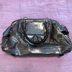 Coach Silver Purse w Detachable Strap